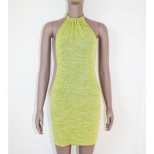 Boho Festival Summer Mini‎ Dress Y2K Halter Dress Open Back Short Dress Small